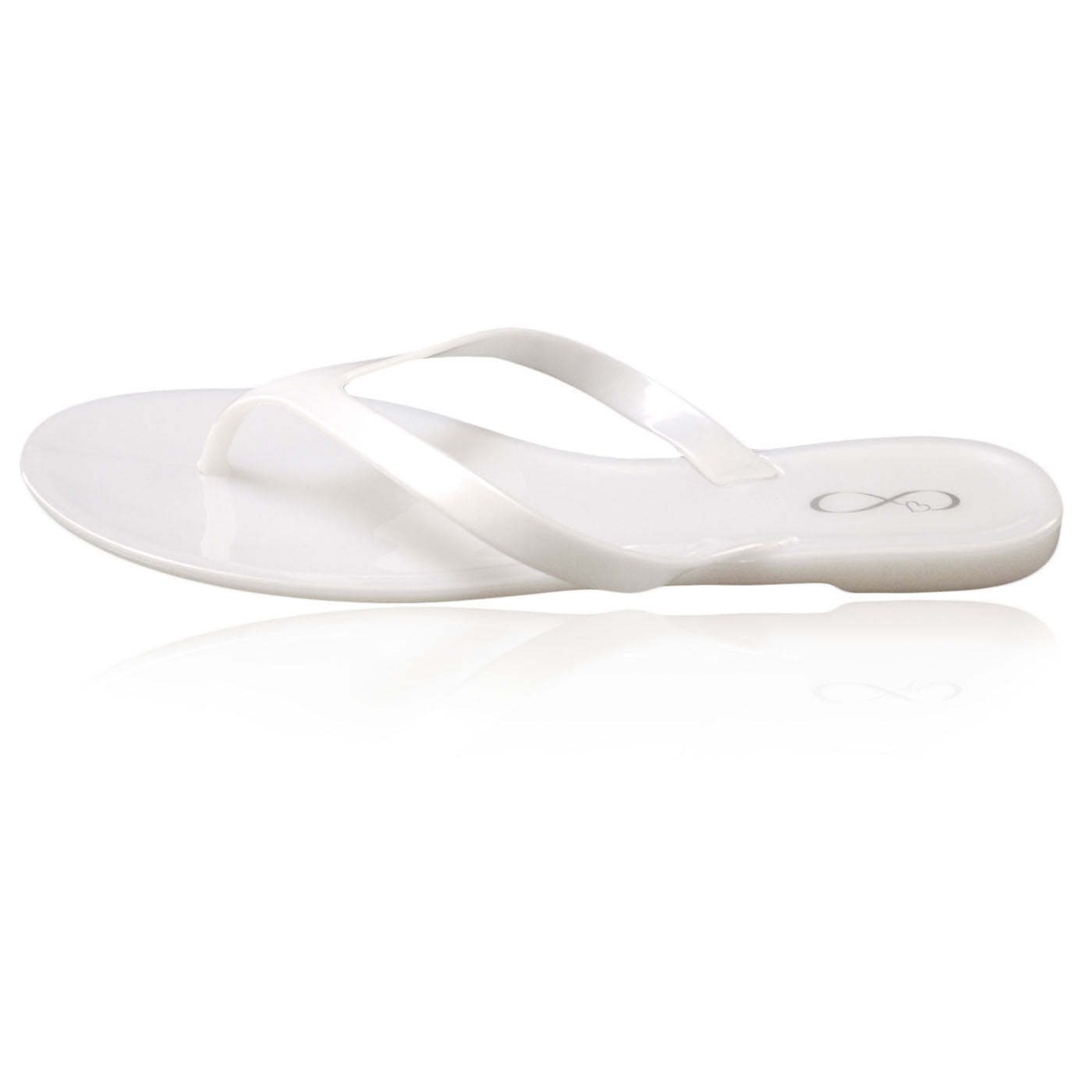 White pearl finish jelly flip flop