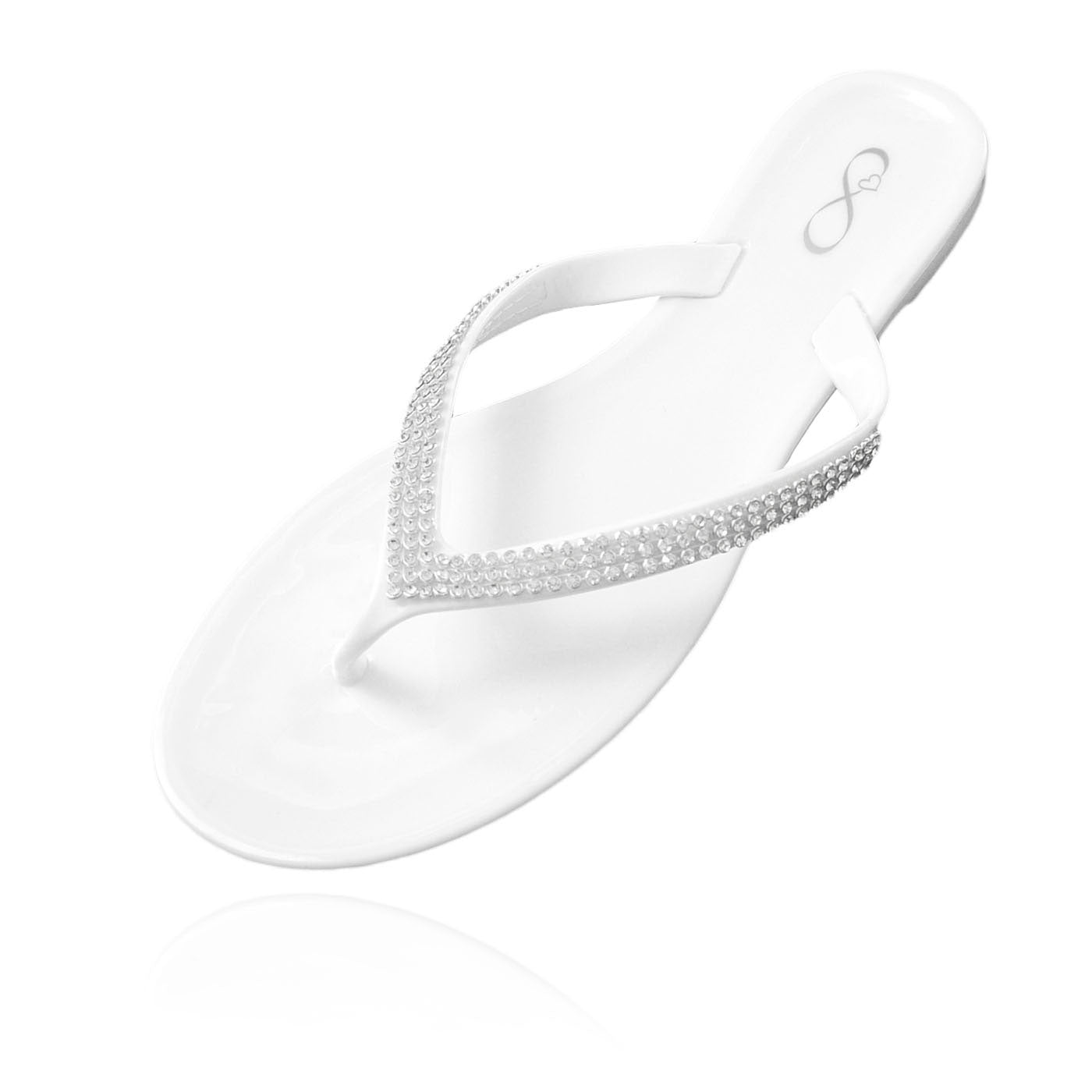 30 pairs of luxury diamante jelly flip flops in a personalized crate