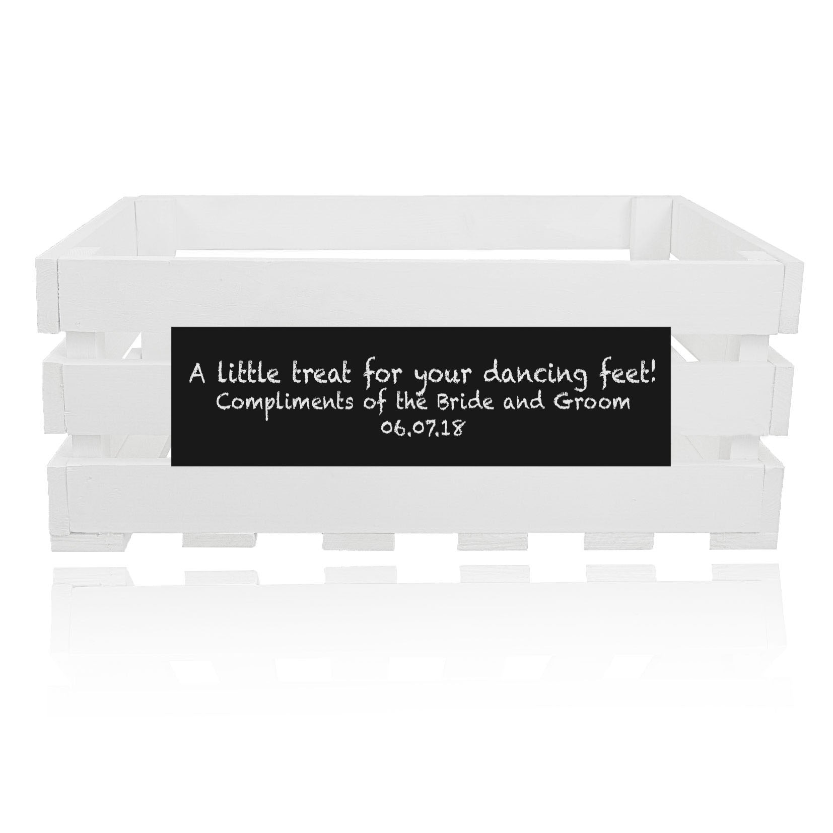 White personalized chalkboard handmade crate