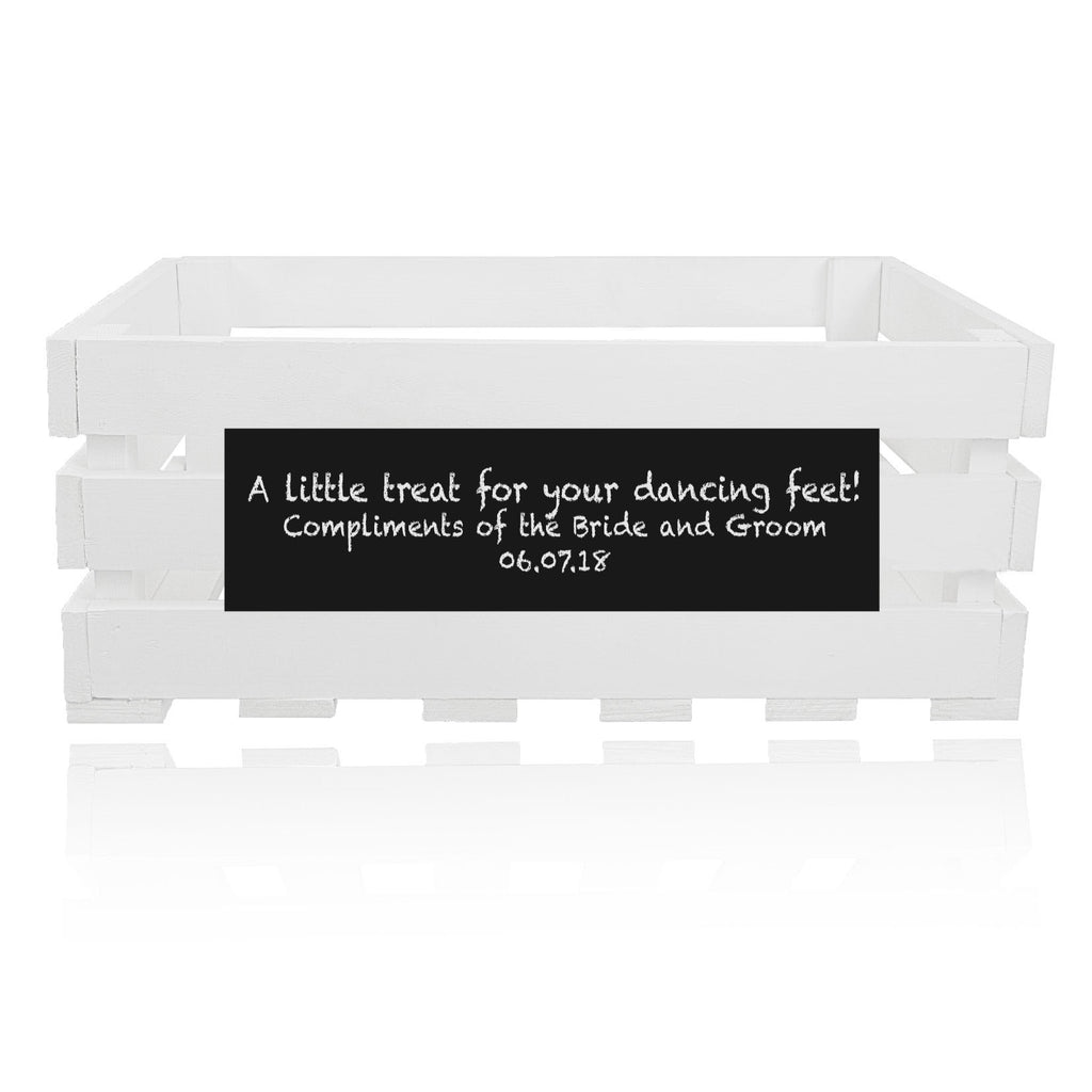 White personalized chalkboard handmade crate