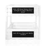 White personalized chalkboard handmade crate tower