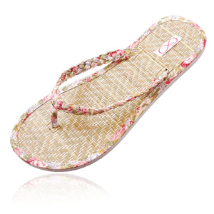 30 pairs of pink beach flip flops in a personalized crate