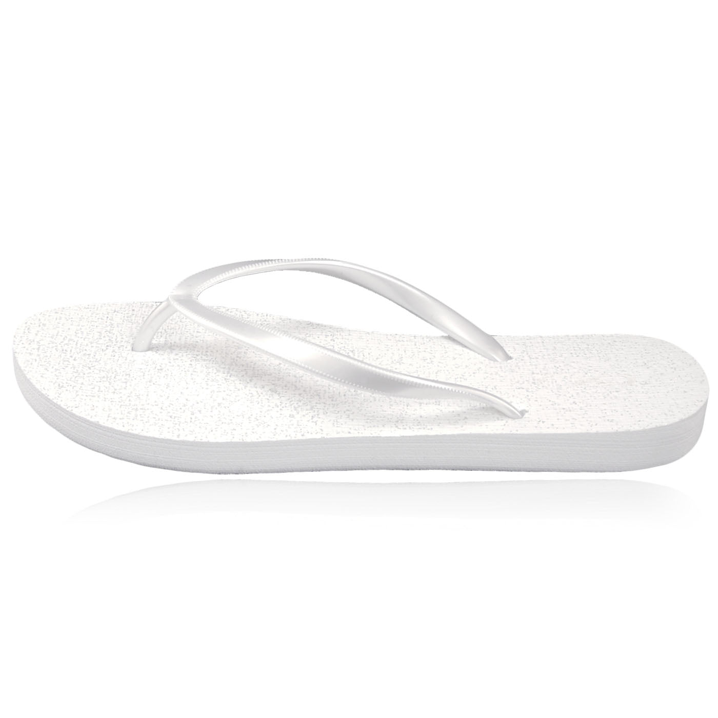 20 pairs of white glitter flip flops in a personalized crate