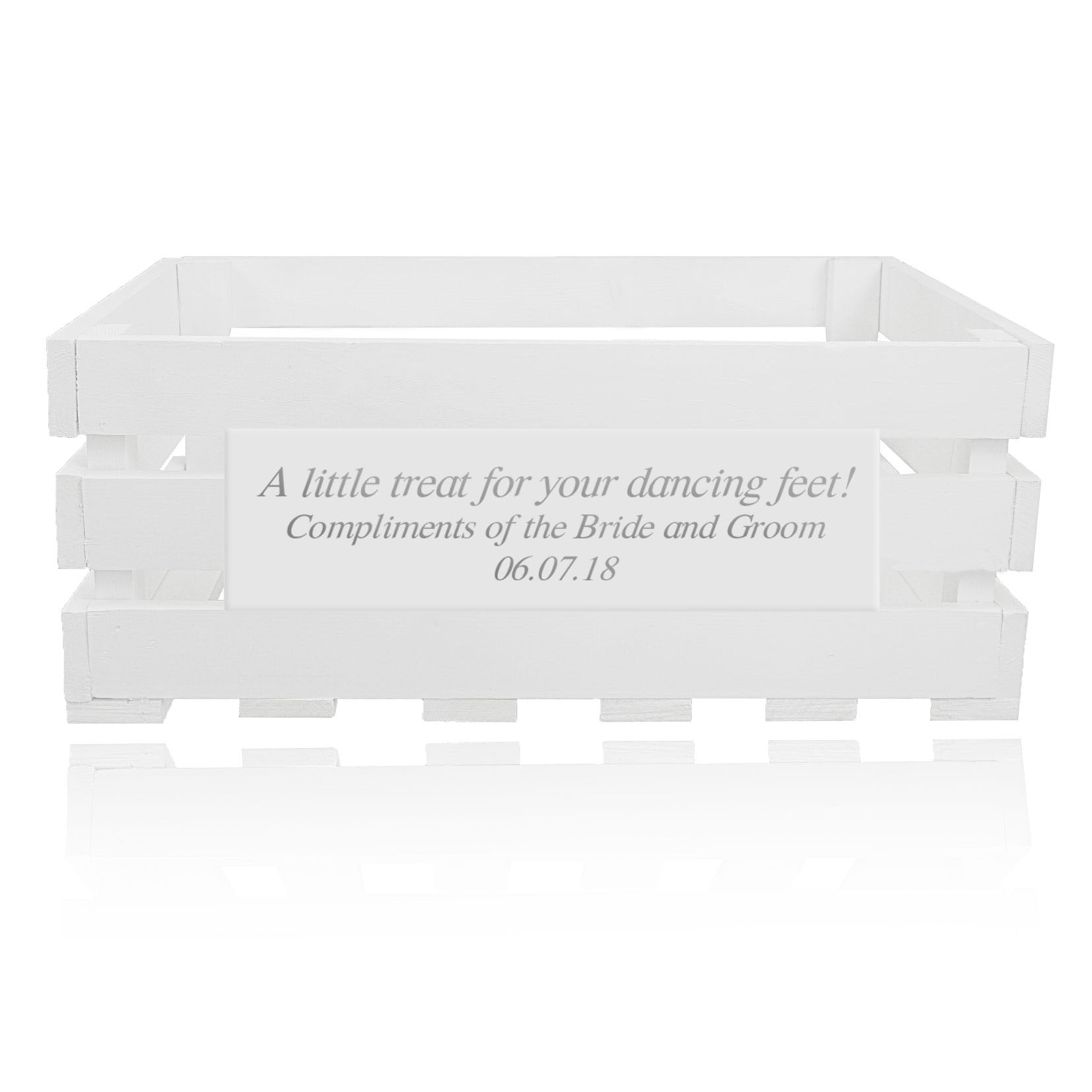 White personalized handmade crate